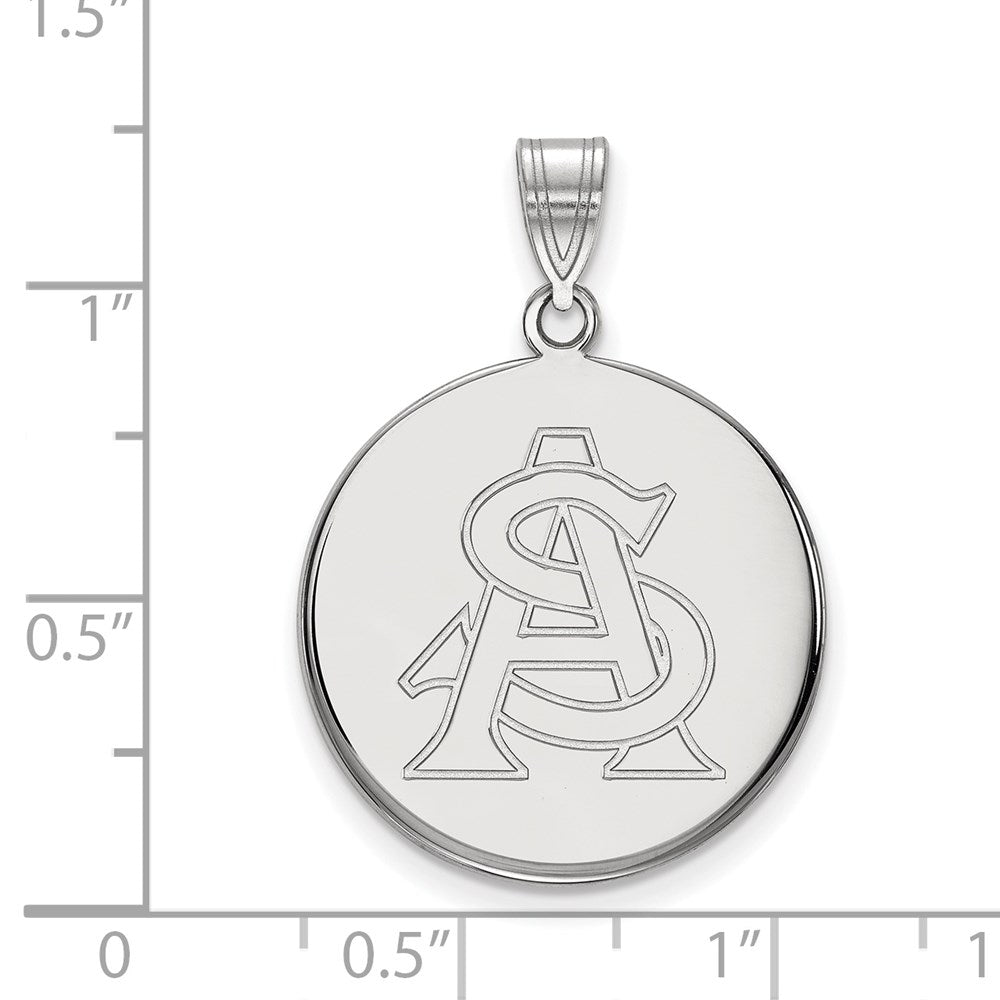 10K Weißgold Logoart Arizona State University A S Groß Plättchen Anhänger