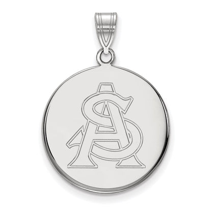 14K Weißgold Logoart Arizona State University A S Groß Plättchen Anhänger