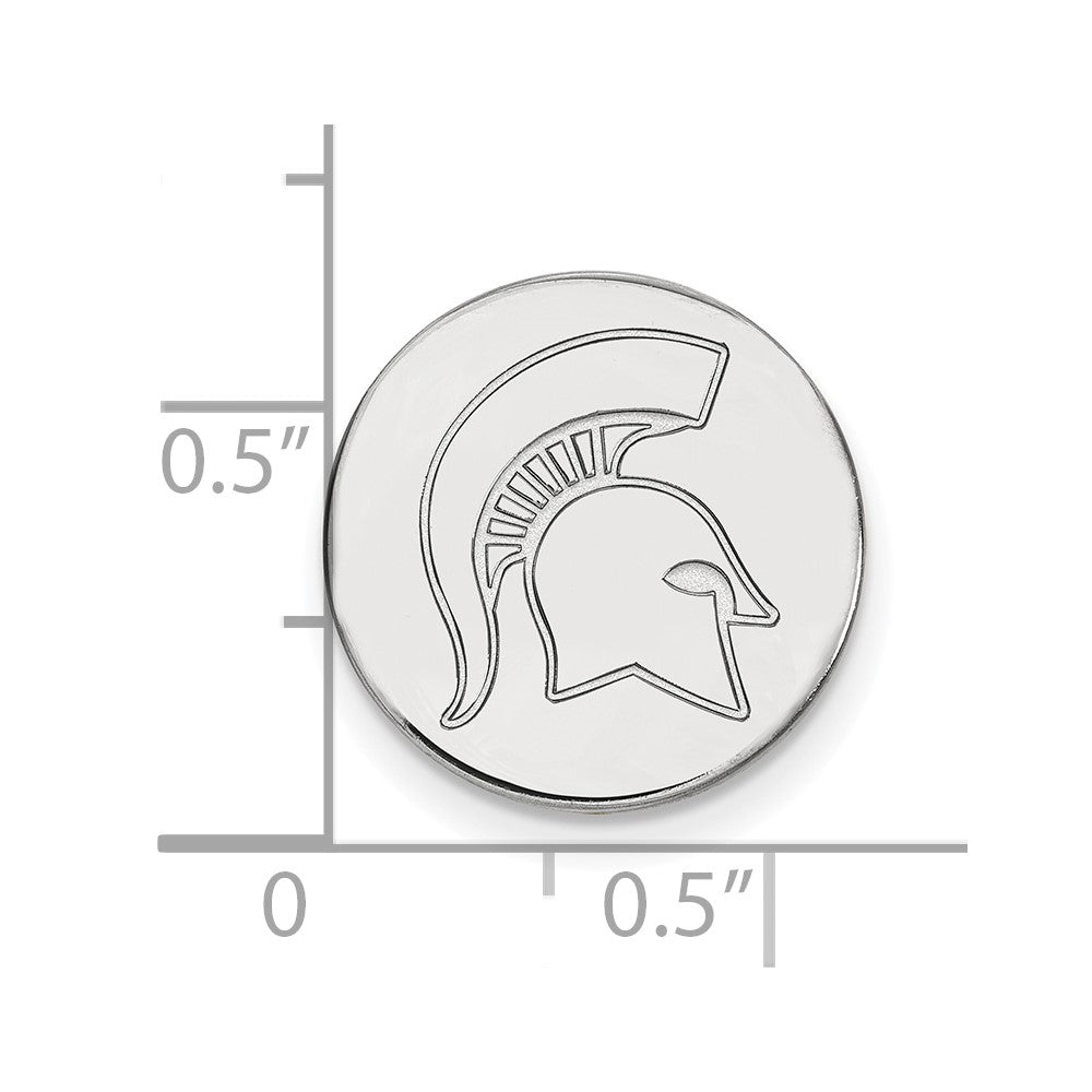 14K Weißgold Logoart Michigan State University Spartan Anstecknadel