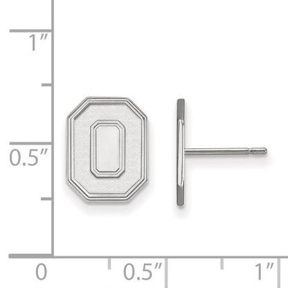 Sterlingsilber Rhodiniert Logoart The Ohio State University Buchstabe O Klein Ohrstecker