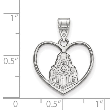 Sterlingsilber Rhodiniert Logoart Purdue University Boilermakers Zug Logo Herz Anhänger