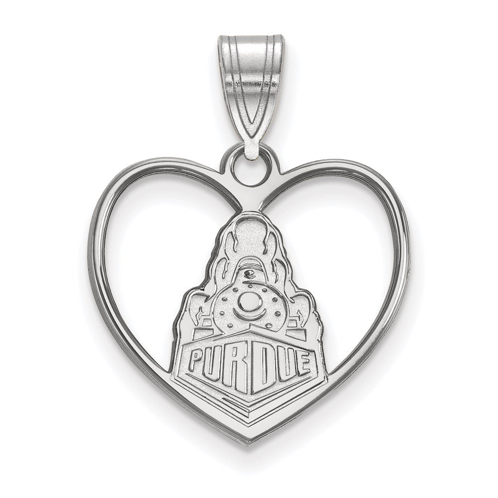 Sterlingsilber Rhodiniert Logoart Purdue University Boilermakers Zug Logo Herz Anhänger