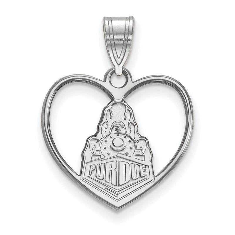Sterlingsilber Rhodiniert Logoart Purdue University Boilermakers Zug Logo Herz Anhänger