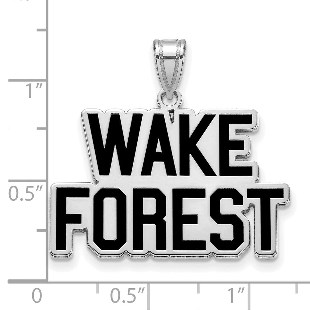 Sterlingsilber Rhodiniert Logoart Wake Forest University W F Deacon Groß Emailliert Anhänger