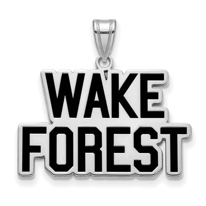 Sterlingsilber Rhodiniert Logoart Wake Forest University W F Deacon Groß Emailliert Anhänger