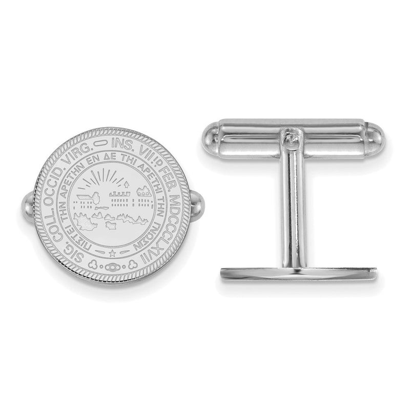 Sterlingsilber Rhodiniert Logoart West Virginia University Wappen Manschette Knöpfe