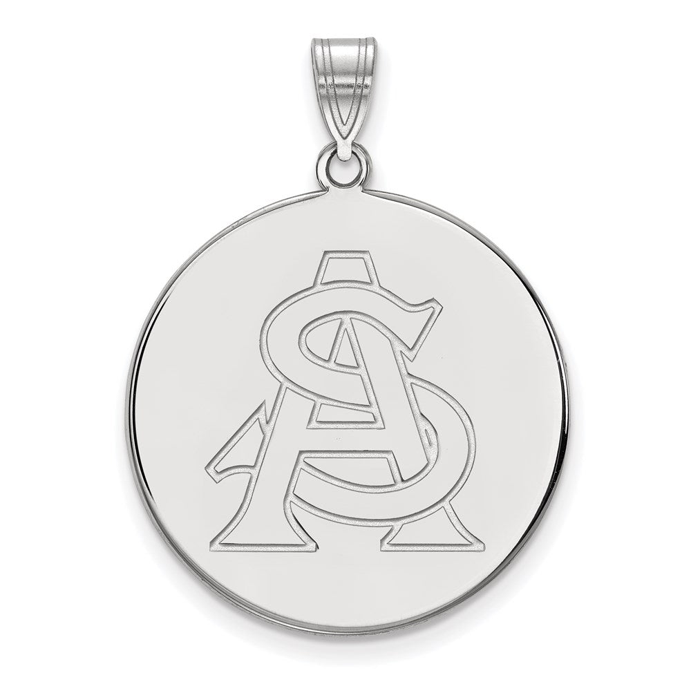 Sterlingsilber Rhodiniert Logoart Arizona State University A S Extra Groß Plättchen Anhänger
