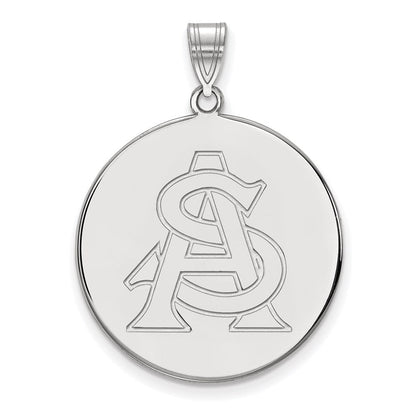 Sterlingsilber Rhodiniert Logoart Arizona State University A S Extra Groß Plättchen Anhänger