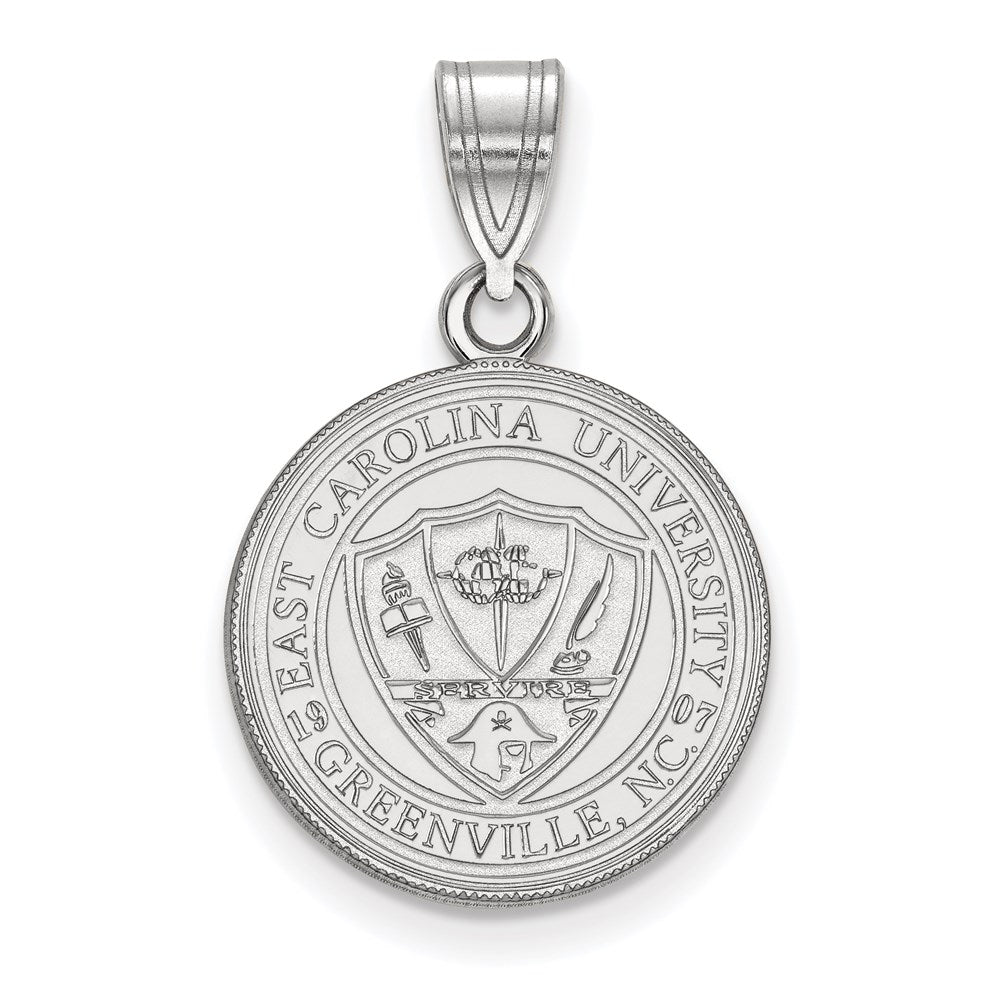 Sterlingsilber Rhodiniert Logoart Ost Carolina University Mittel Wappen Anhänger