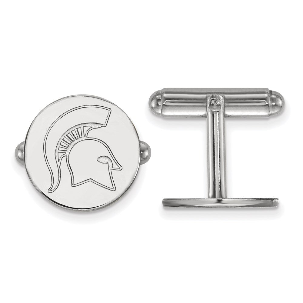 Sterlingsilber Rhodiniert Logoart Michigan State University Manschette Knöpfe