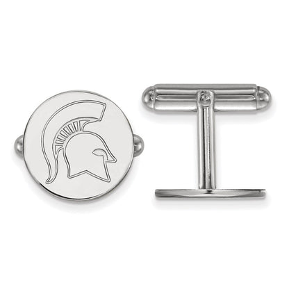 Sterlingsilber Rhodiniert Logoart Michigan State University Manschette Knöpfe