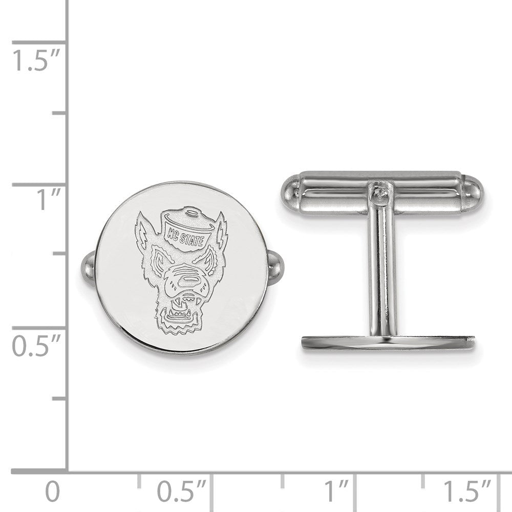 Sterlingsilber Rhodiniert Logoart N. Carolina State University Manschette Knöpfe