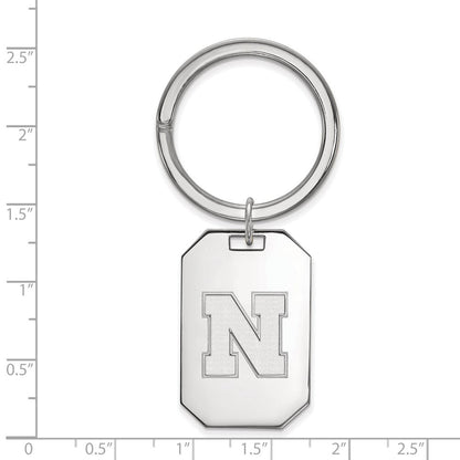 Sterlingsilber Rhodiniert Logoart University Of Nebraska Key Ring