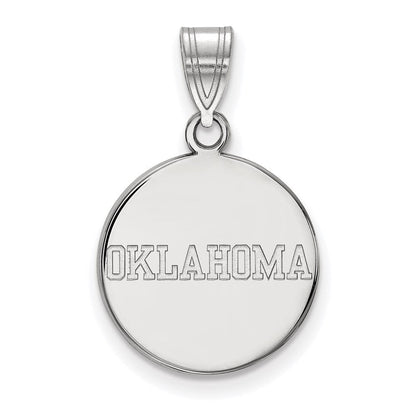 Sterlingsilber Rhodiniert Logoart University Of Oklahoma Mittel Plättchen Anhänger