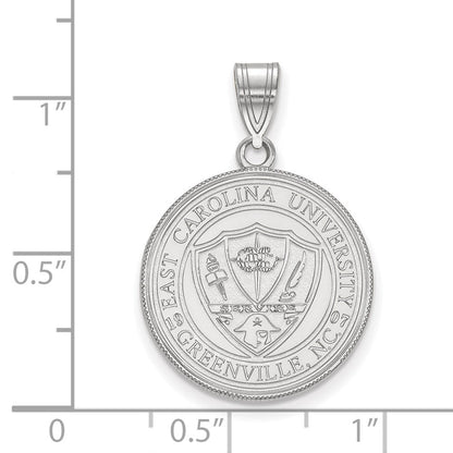 Sterlingsilber Rhodiniert Logoart Ost Carolina University Groß Wappen Anhänger