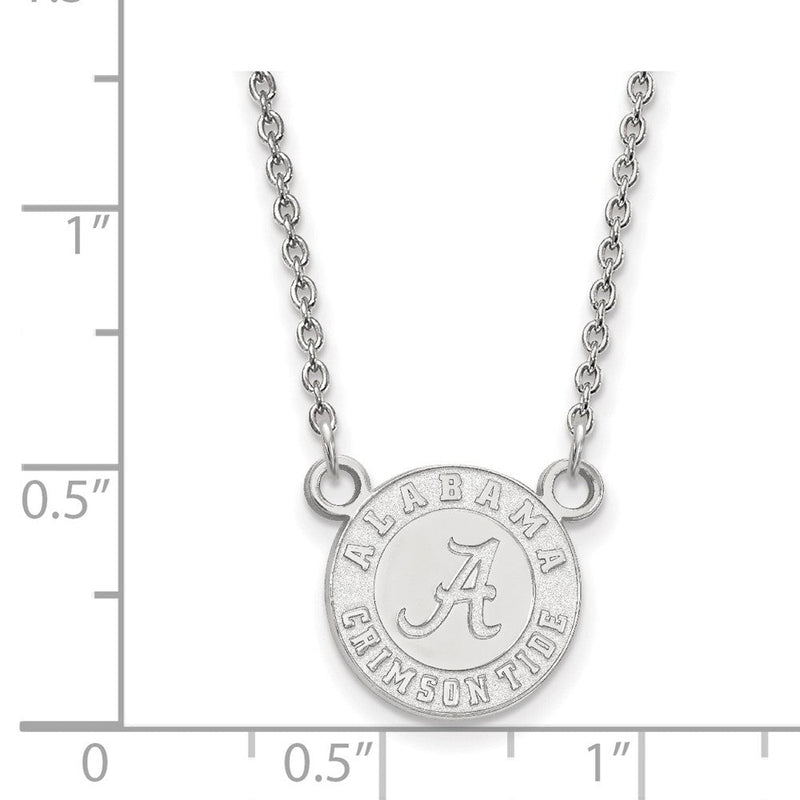 Sterlingsilber Rhodiniert Logoart University Of Alabama Crimson Tide Klein Anhänger 18 Zoll Halskette