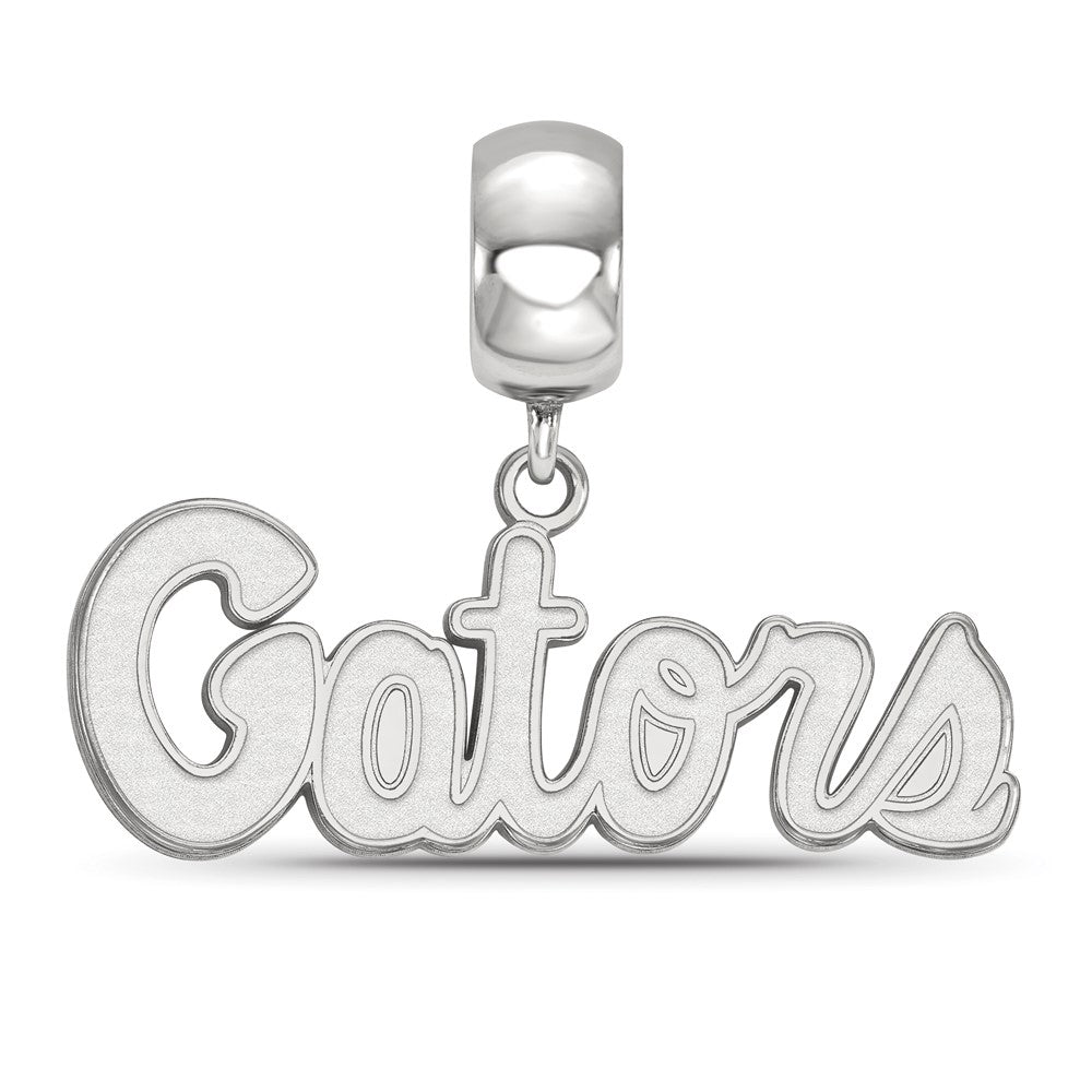 Sterlingsilber Rhodiniert Logoart U. Of Florida Gators Klein Hängend Perle