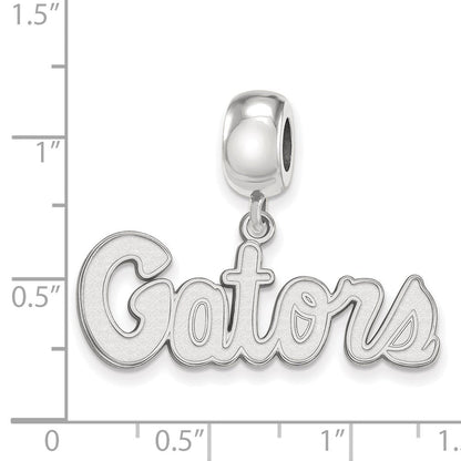 Sterlingsilber Rhodiniert Logoart U. Of Florida Gators Klein Hängend Perle