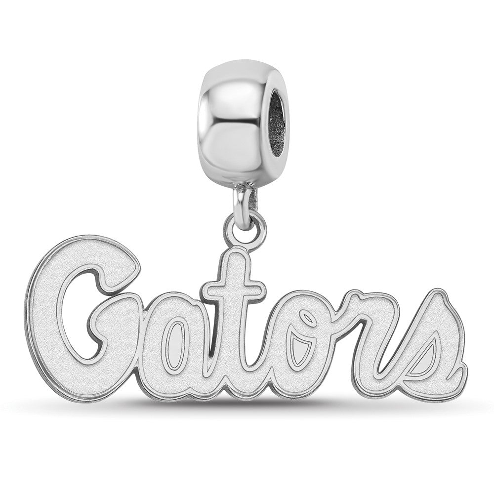Sterlingsilber Rhodiniert Logoart U. Of Florida Gators Klein Hängend Perle