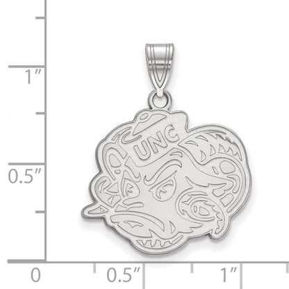 Sterlingsilber Rhodiniert Logoart University Of North Carolina Ram Groß Anhänger