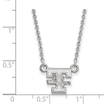 Sterlingsilber Rhodiniert Logoart University Of Tennessee Damen Volunteers Klein Anhänger 18 Zoll Halskette
