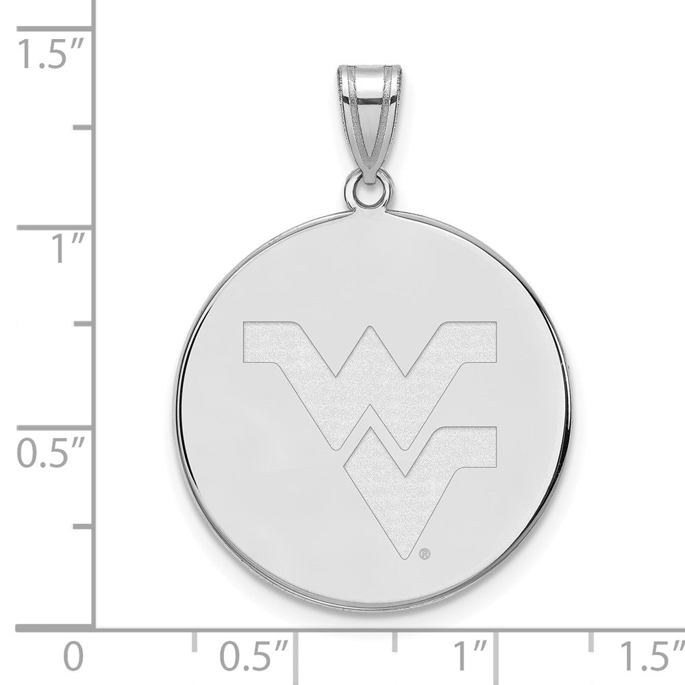 Sterlingsilber Rhodiniert Logoart West Virginia University W V Extra Groß Plättchen Anhänger