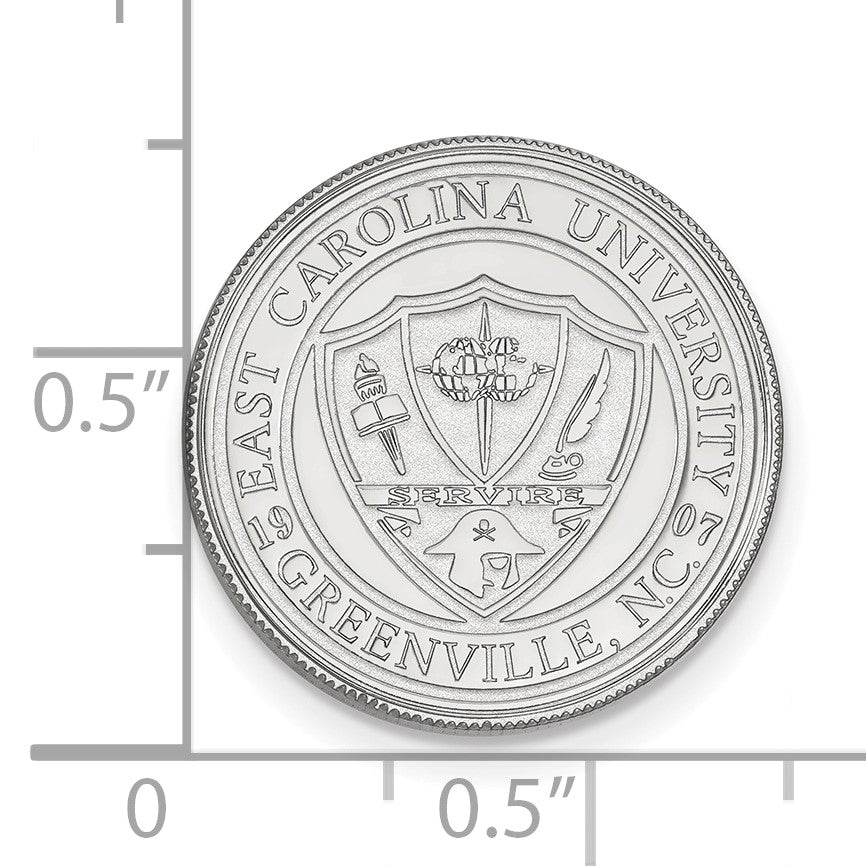 14K Weißgold Logoart Ost Carolina University Wappen Anstecknadel