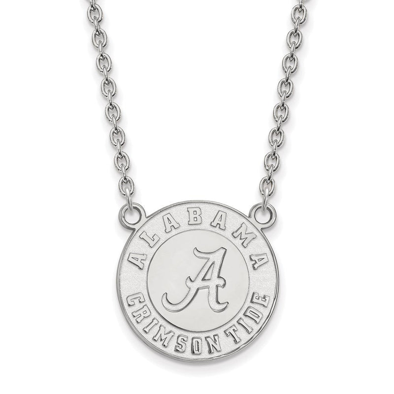 Sterlingsilber Rhodiniert Logoart University Of Alabama Crimson Tide Groß Anhänger 18 Zoll Halskette