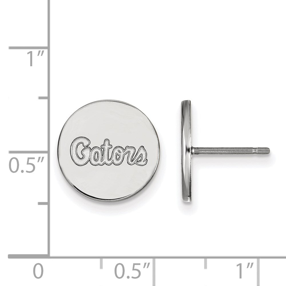 Sterlingsilber Rhodiniert Logoart University Of Florida Gators Schreibschrift Klein Plättchen Ohrstecker