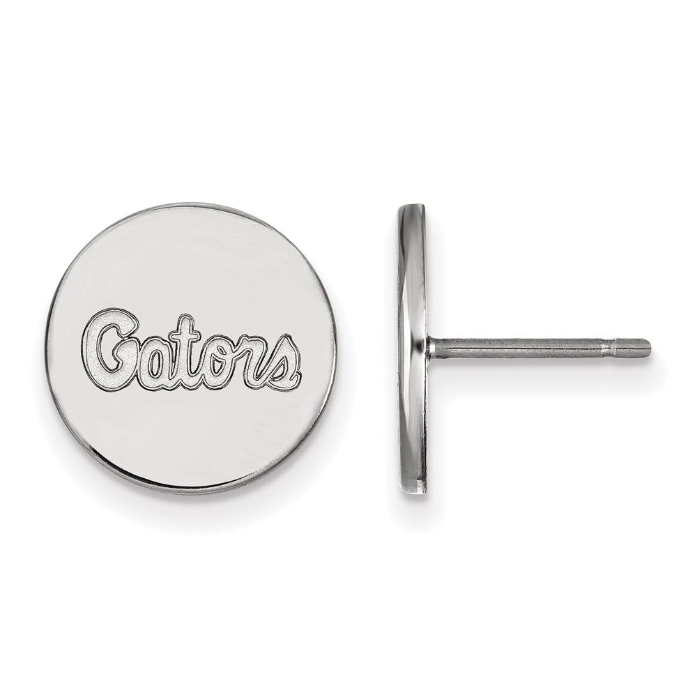 Sterlingsilber Rhodiniert Logoart University Of Florida Gators Schreibschrift Klein Plättchen Ohrstecker