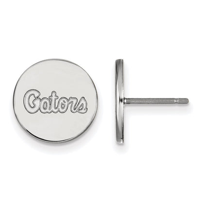 Sterlingsilber Rhodiniert Logoart University Of Florida Gators Schreibschrift Klein Plättchen Ohrstecker