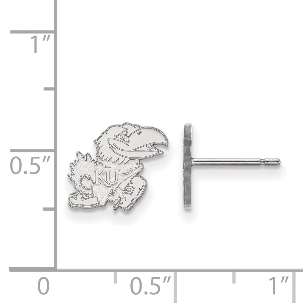 Sterlingsilber Rhodiniert Logoart University Of Kansas Jayhawk Extra Klein Ohrstecker