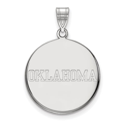 10K Weißgold Logoart University Of Oklahoma Groß Plättchen Anhänger