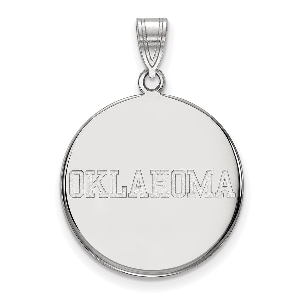 Sterlingsilber Rhodiniert Logoart University Of Oklahoma Groß Plättchen Anhänger
