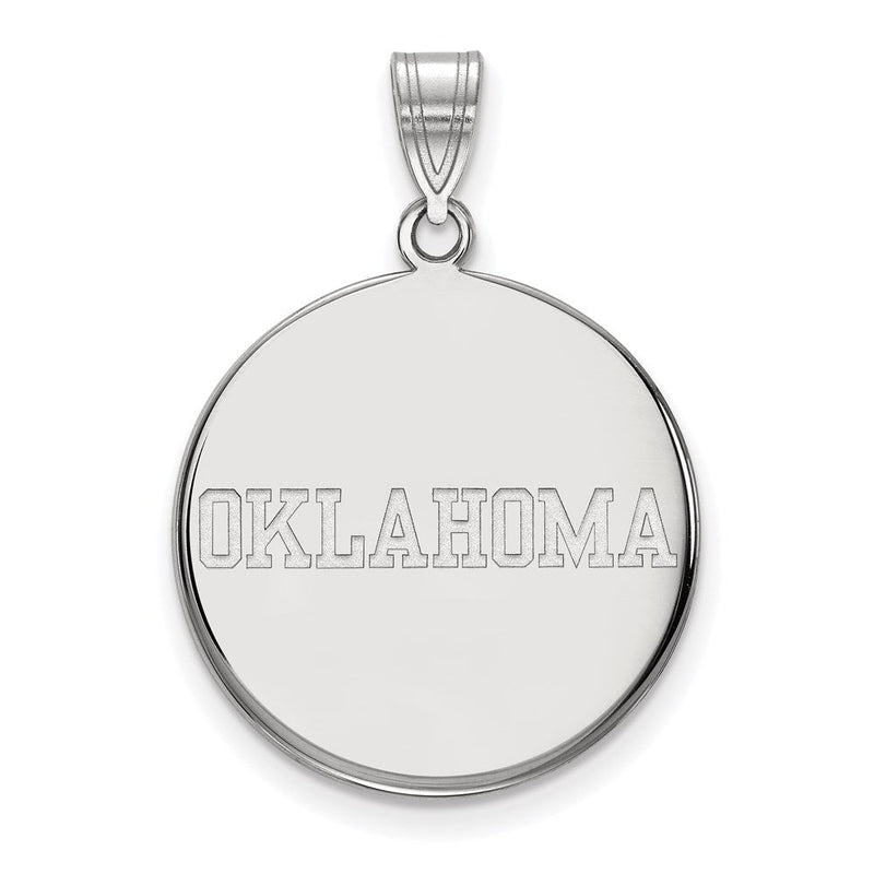 Sterlingsilber Rhodiniert Logoart University Of Oklahoma Groß Plättchen Anhänger