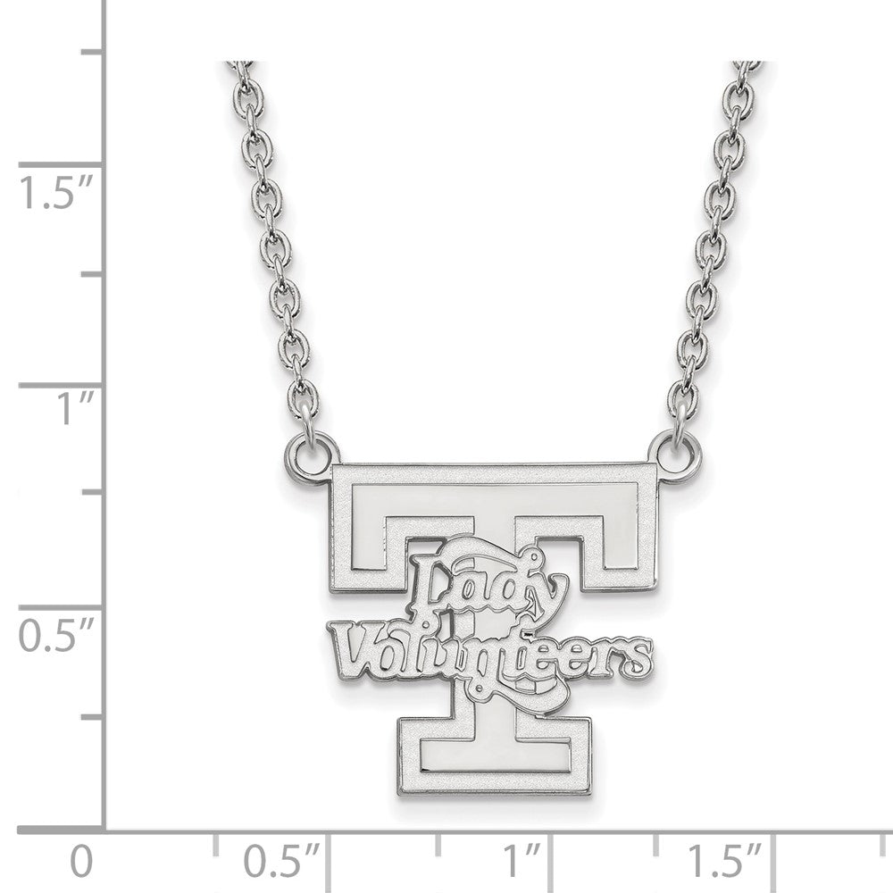 Sterlingsilber Rhodiniert Logoart University Of Tennessee Damen Volunteers Groß Anhänger 18 Zoll Halskette