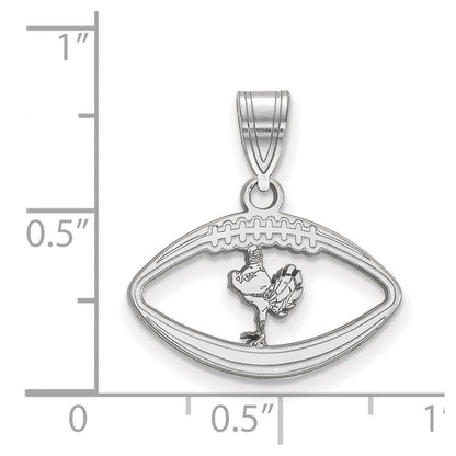 Sterlingsilber Rhodiniert Logoart Virginia Tech Hokiebird Football Anhänger