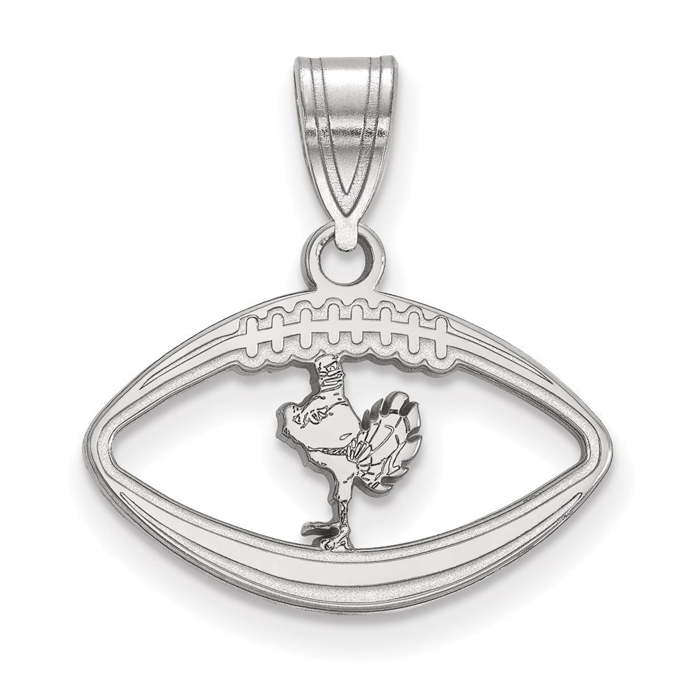 Sterlingsilber Rhodiniert Logoart Virginia Tech Hokiebird Football Anhänger