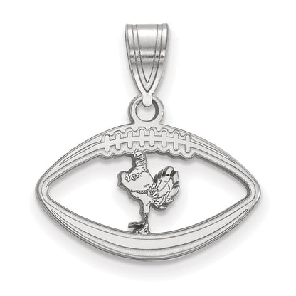 Sterlingsilber Rhodiniert Logoart Virginia Tech Hokiebird Football Anhänger