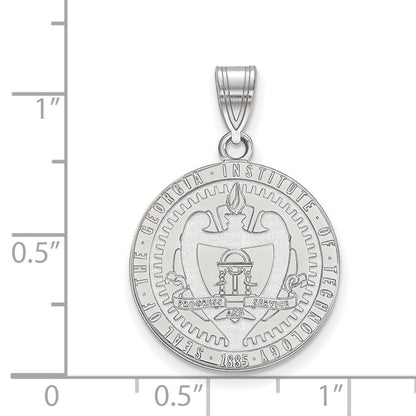 Sterlingsilber Rhodiniert Logoart Georgia Institut Of Technologie Groß Wappen Anhänger