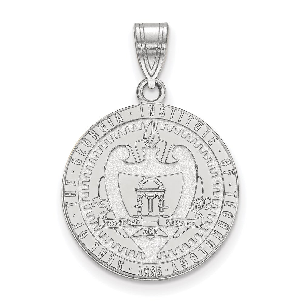 Sterlingsilber Rhodiniert Logoart Georgia Institut Of Technologie Groß Wappen Anhänger