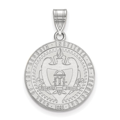 Sterlingsilber Rhodiniert Logoart Georgia Institut Of Technologie Groß Wappen Anhänger