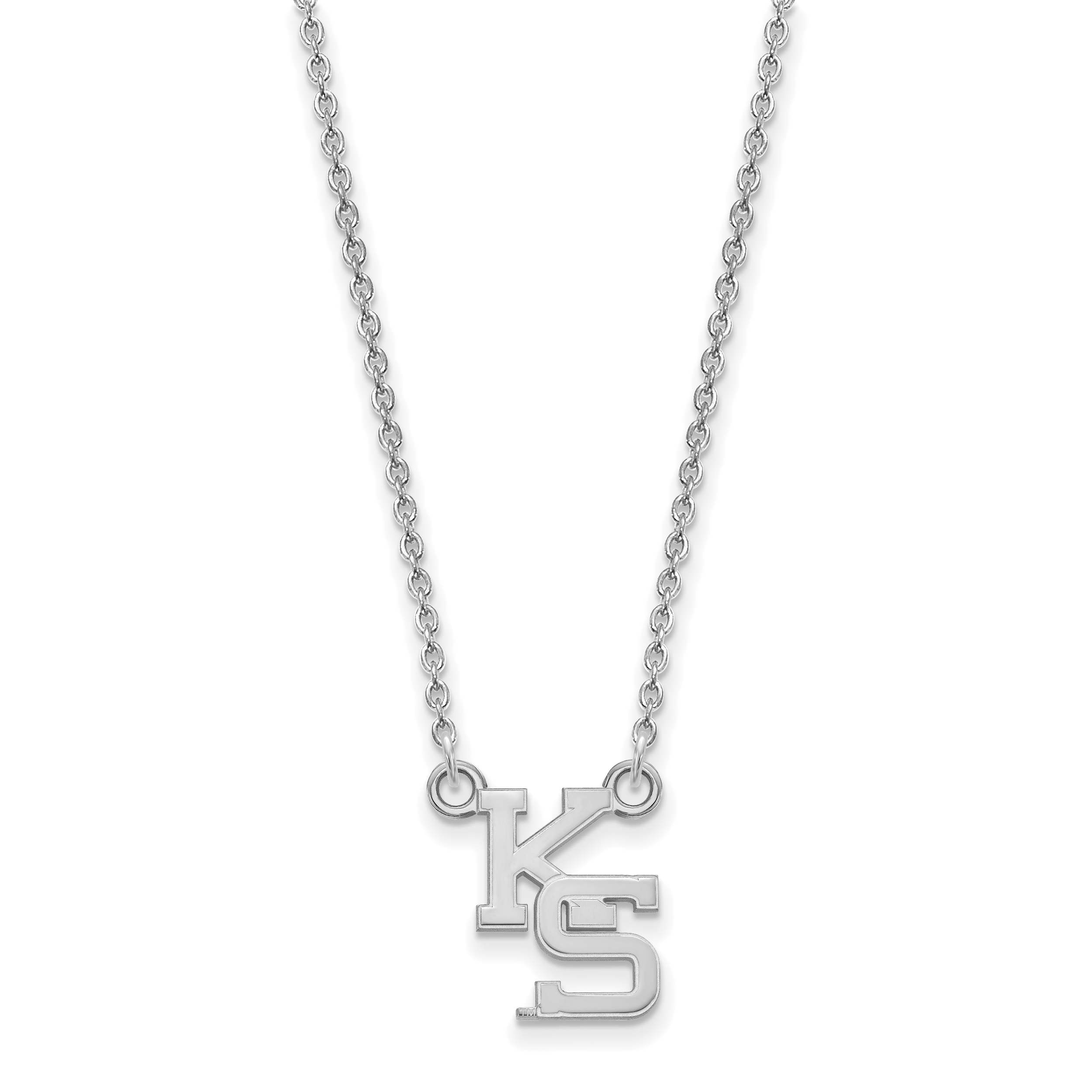 Sterlingsilber Rhodiniert Logoart Kansas State University K S Klein Anhänger 18 Zoll Halskette