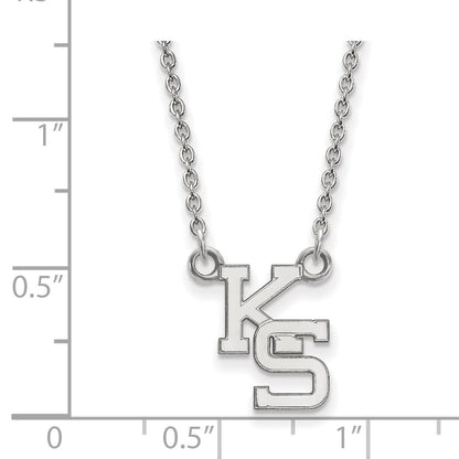 Sterlingsilber Rhodiniert Logoart Kansas State University K S Klein Anhänger 18 Zoll Halskette