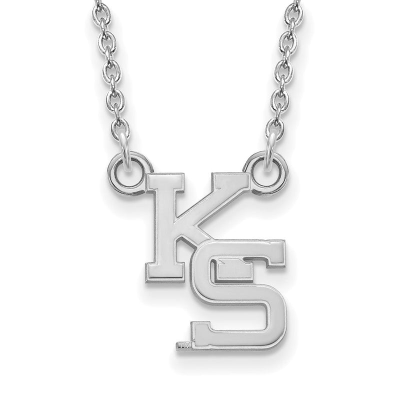 10K Weißgold Logoart Kansas State University K S Klein Anhänger 18 Zoll Halskette