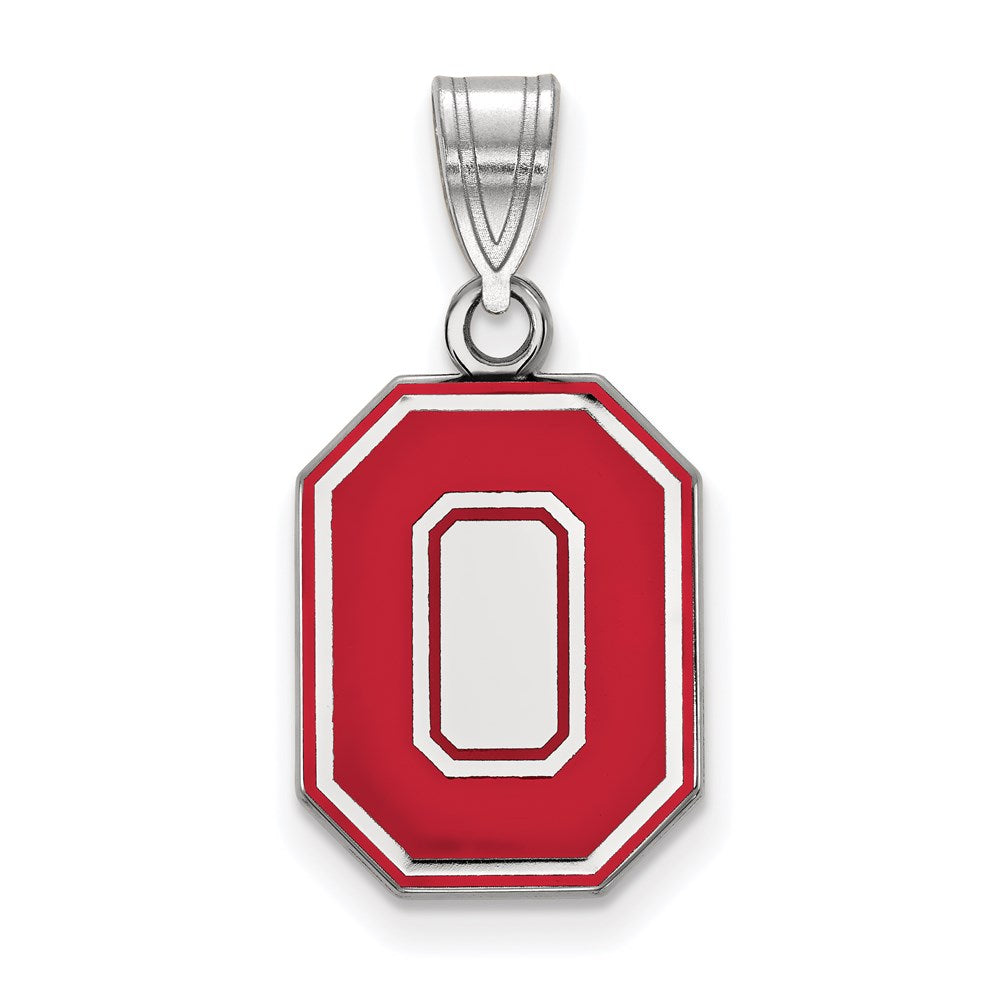 Sterlingsilber Rhodiniert Logoart The Ohio State University Buchstabe O Mittel Emailliert Anhänger