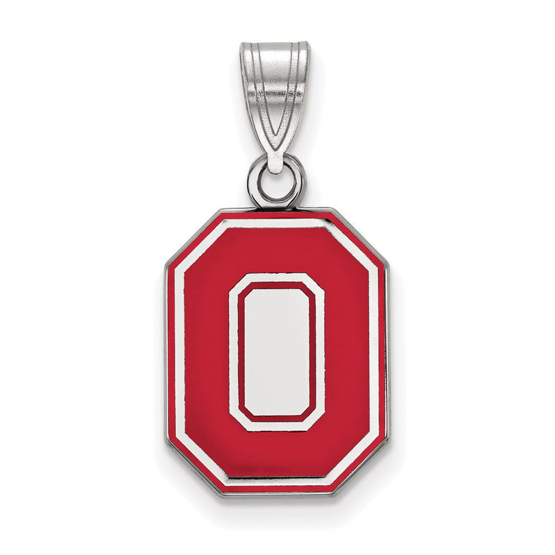Sterlingsilber Rhodiniert Logoart The Ohio State University Buchstabe O Mittel Emailliert Anhänger