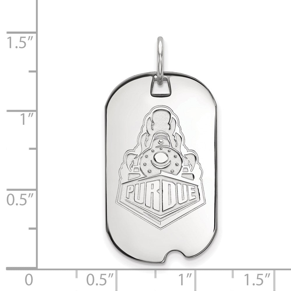 Sterlingsilber Rhodiniert Logoart Purdue University Boilermakers Zug Logo Klein Erkennungsmarke Anhänger