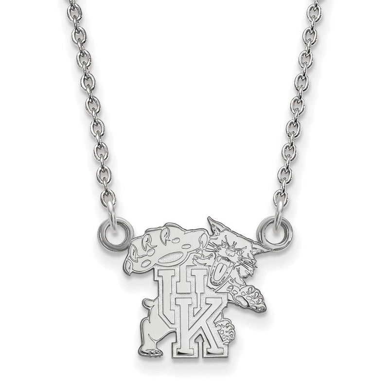 10K Weißgold Logoart University Of Kentucky U K Wildkatze Klein Anhänger 18 Zoll Halskette