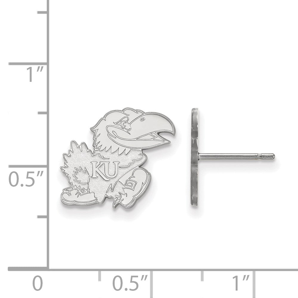 Sterlingsilber Rhodiniert Logoart University Of Kansas Jayhawk Klein Ohrstecker